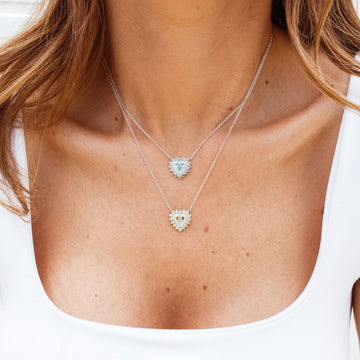 Colar prata 925 coração turmalina clara