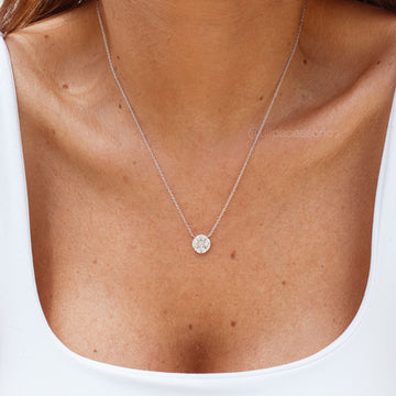 Colar prata 925 MOISSANITE oval 4 navetes