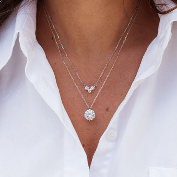 Colar MOISSANITE solitário 11mm 5 quilates em prata 925 com banho de ródio branco