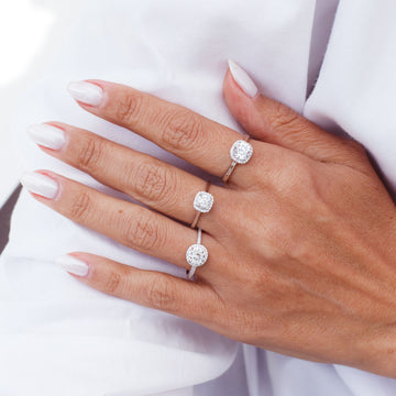 Anel MOISSANITE princess 1 quilate joia em prata 925 com banho de ródio branco