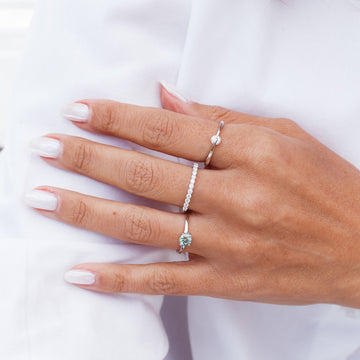 Anel MOISSANITE solitário verde ciano 0,5 quilate  joia em prata 925