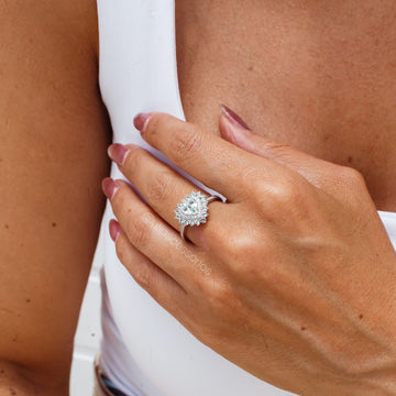 Anel prata 925 coração turmalina clara