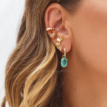 Piercing duplo escamas lisas com banho de ouro 18k