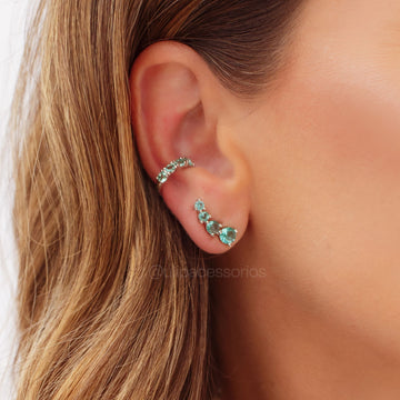 Piercing zircônia turmalina com banho de ródio branco