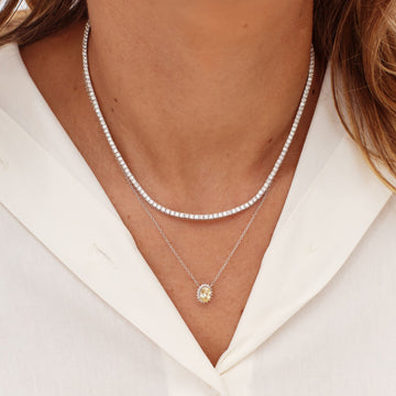 Colar riviera trama rígida 4 garras slim 2mm com banho de ródio branco 40cm