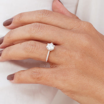 Anel MOISSANITE solitário luxo em prata 925