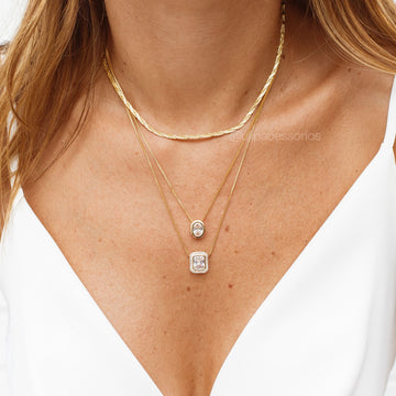 Colar choker trançada fio alemão com banho de ouro 18k