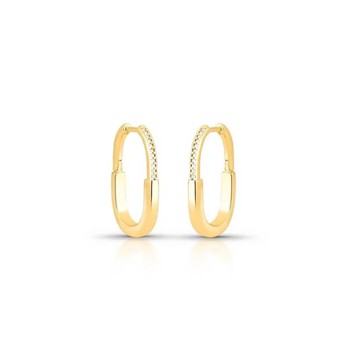 Brinco argola lock G com banho de ouro 18k