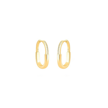 Brinco argola lock M com banho de ouro 18k