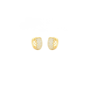 Brinco argola larga cravejada M com banho de ouro 18k