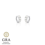 Brinco MOISSANITE argola em prata 925 4 pedras 5mm 0,5 quilates