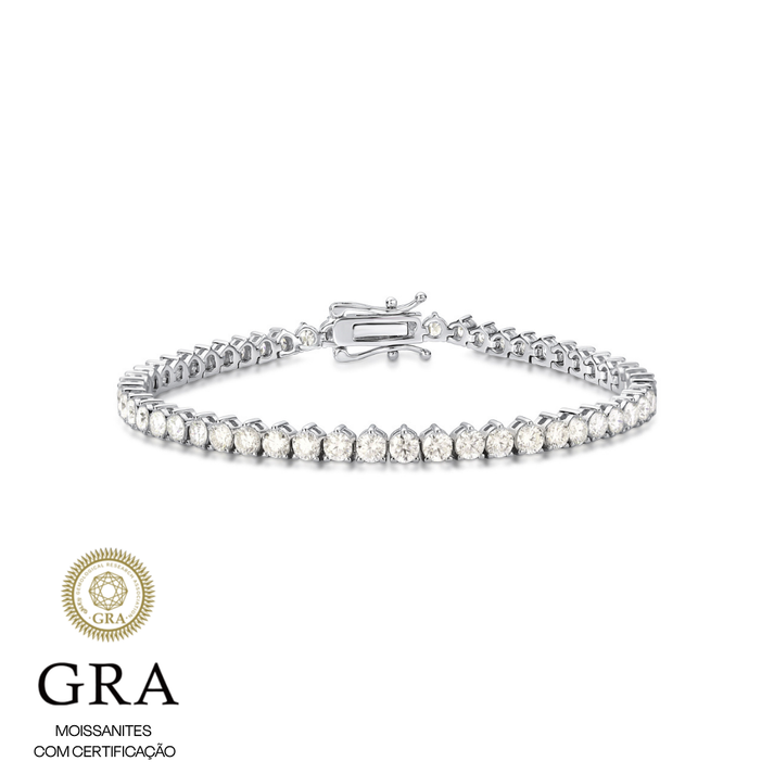 Pulseira riviera moissanite luxo prata 925