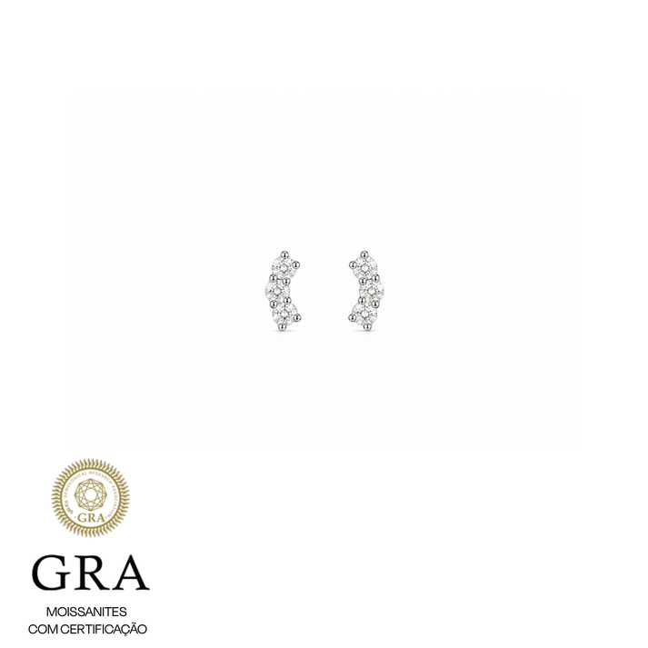 Brinco ear cuff moissanite mini prata 925