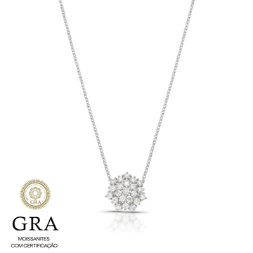 Colar MOISSANITE joia em prata 925 estilo chuveirinho pedra 2mm 0,03quilates