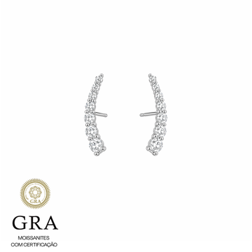 Brinco MOISSANITE ear cuff slim prata 925 2,5mm 0,345 quilates