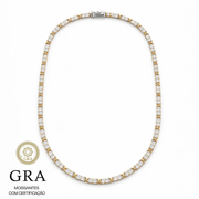 Colar prata 925 riviera X MOISSANITE 42cm 3mm 8.8 quilates
