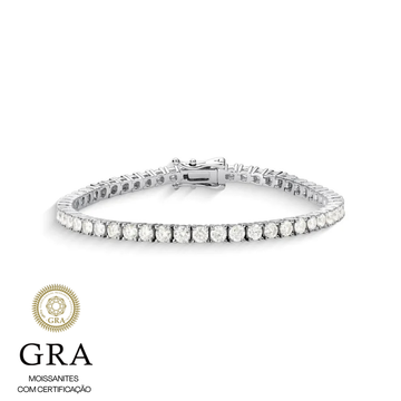 Pulseira MOISSANITE riviera LUXO em prata 925 3mm 0,1 quilates