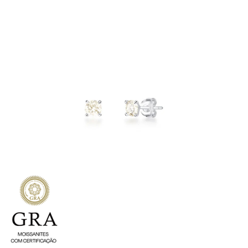 Brinco pedra MOISSANITE ponto de luz P 5mm 0.5 quilates em prata 925