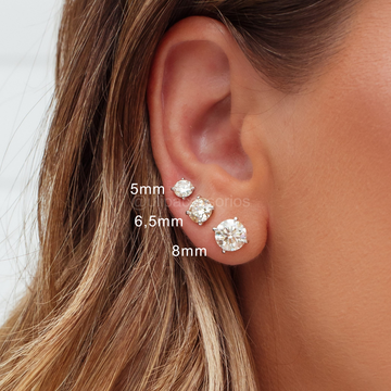 Brinco pedra MOISSANITE ponto de luz G 8mm 2quilates em prata 925