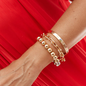 Pulseira bracelete inspired com banho de ouro 18k