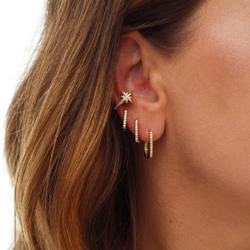 Piercing estrela cravejada com banho de ouro 18k