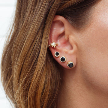 Piercing estrela cravejada com banho de ouro 18k