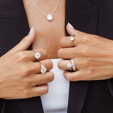 Anel prata 925 MOISSANITE ilusion 3mm 0.2 quilates