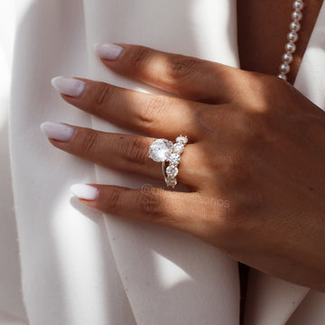 Anel prata 925 solitário MOISSANITE 10mm