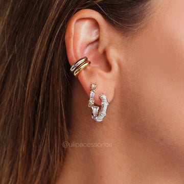 Piercing tubo liso com banho de ródio branco