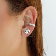 Piercing zircônia cristal oval com banho de ródio branco