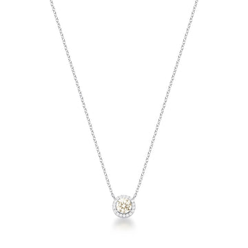 Colar pedra MOISSANITE oval entorno cravejado em prata 925