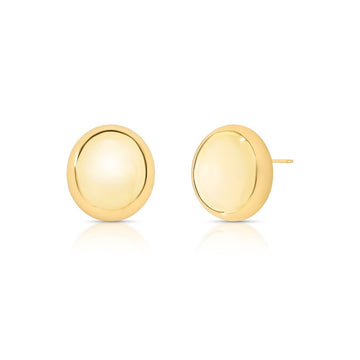 Brinco esfera lisa com banho de ouro 18k