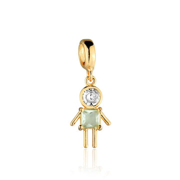 Pingente menino azul cristal banhado em ouro 18k (pode ser utilizado em colar veneziana ou cordao baiano)