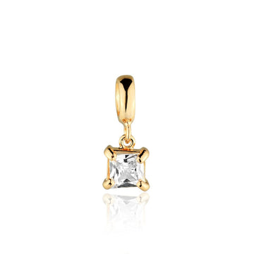 Pingente quadrado cristal com banho de ouro 18k(pode ser utilizado com colar veneziana ou cordão baiano)