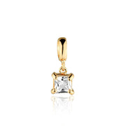 Pingente quadrado cristal com banho de ouro 18k(pode ser utilizado com colar veneziana ou cordão baiano)