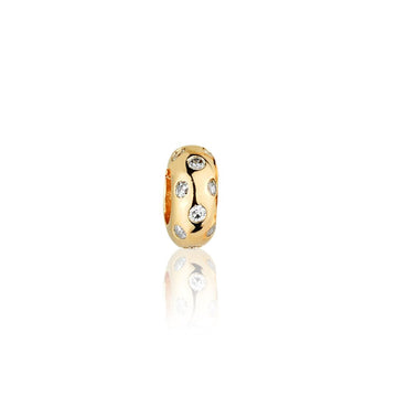 Pingente separador com pontos de luz e banho de ouro 18k(pode ser utilizado com colar veneziana ou cordão baiano)
