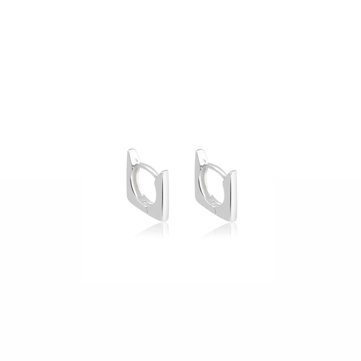 Brinco prata 925 argolinha quadrada lisa P