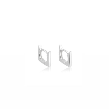Brinco prata 925 argolinha quadrada lisa P