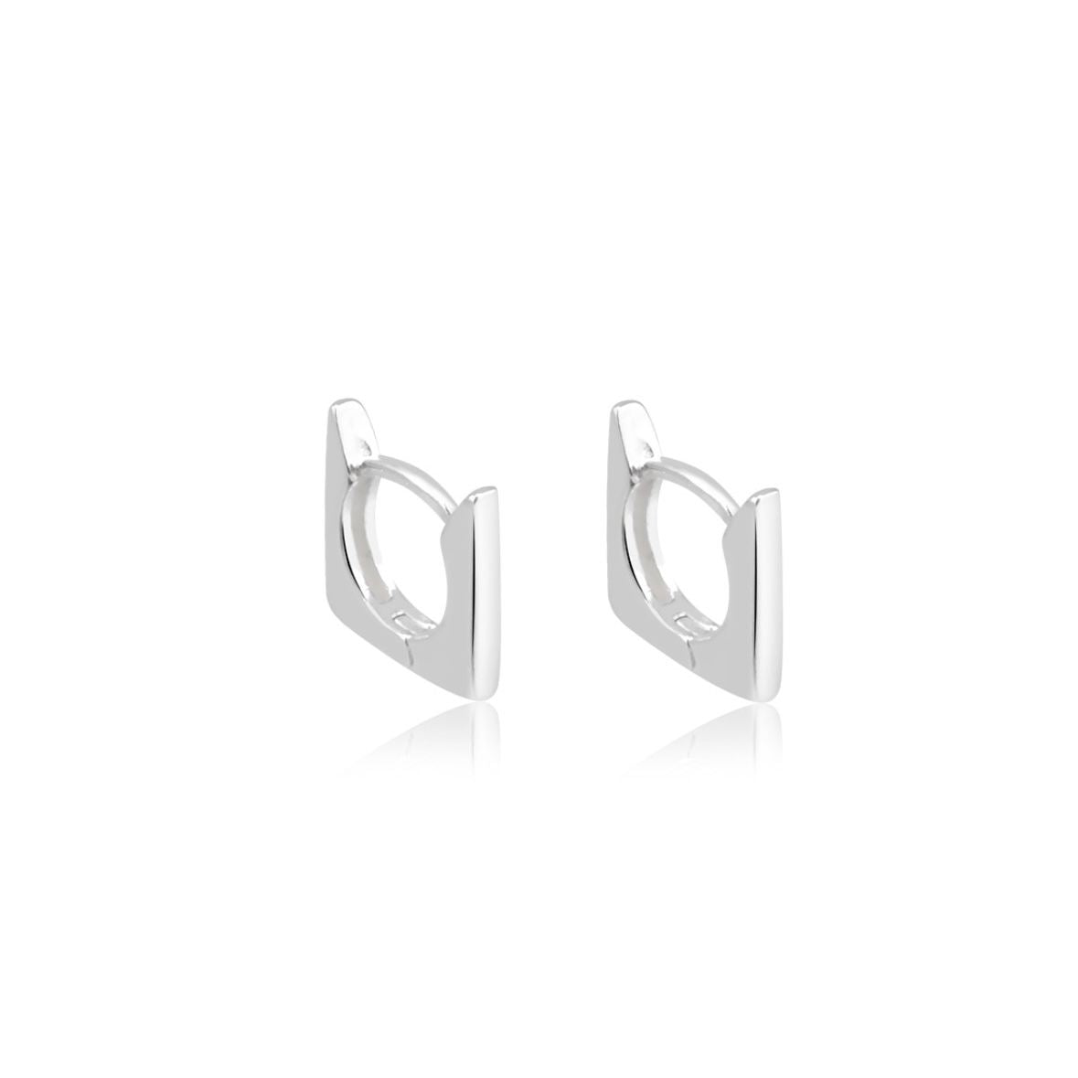 Brinco prata 925 argolinha quadrada lisa M