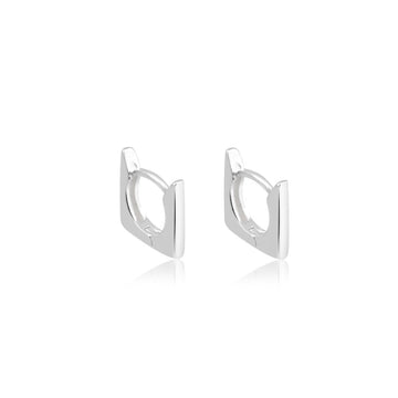 Brinco prata 925 argolinha quadrada lisa M