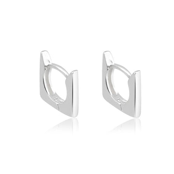 Brinco prata 925 argolinha quadrada lisa G
