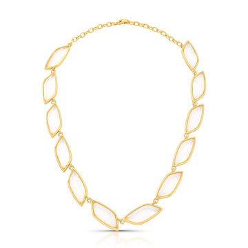 Colar gotas cristal fosca com banho de ouro 18k