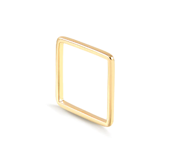Anel quadrado liso slim dourado