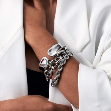 Pulseira cordão baiano 9mm com banho de ródio branco