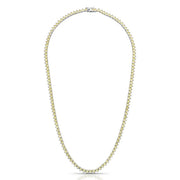 Colar riviera 3 garras trama rígida com zircônia citrino banho de ródio branco 3mm 40cm