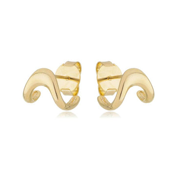 Brinco duplo envolvente P com banho de ouro 18k