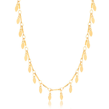 Colar choker gotas lisas com banho de ouro 18k