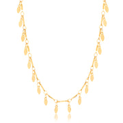 Colar choker gotas lisas com banho de ouro 18k