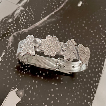 Pulseira aço trama esteira