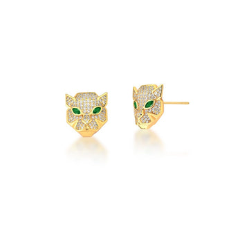 Brinco leopardo luxo dourado